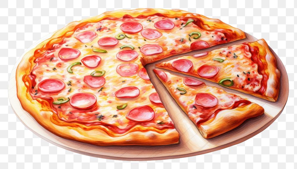 PNG Pizza food meal pepperoni. AI generated Image by rawpixel.
