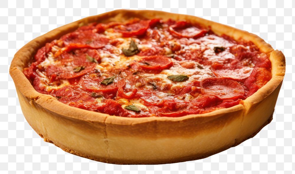 PNG Chicago pizza food pepperoni freshness. AI generated Image by rawpixel.