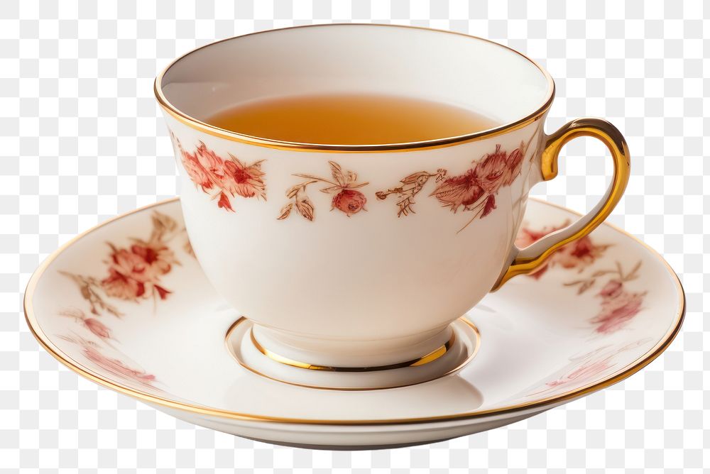 PNG Cup tea saucer drink. 