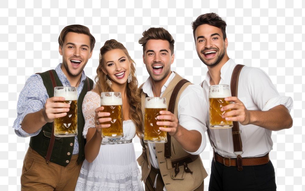 PNG  Friends enjoying Oktoberfest drink party beer. AI generated Image by rawpixel.