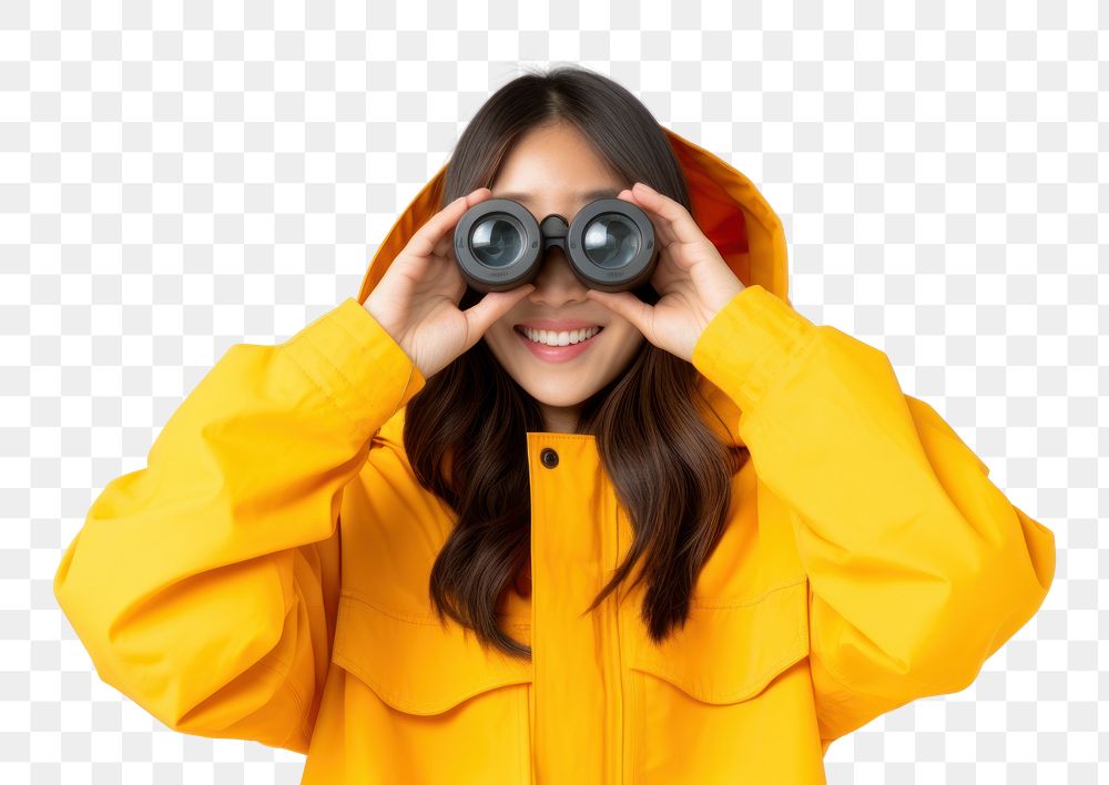 PNG woman looking with binoculars AI generated image by rawpixel