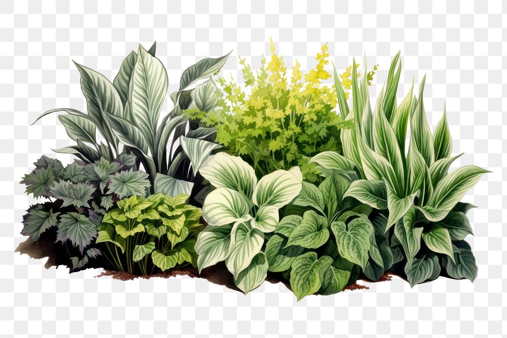 PNG Variegated plants outdoors flower green. AI generated Image by rawpixel.