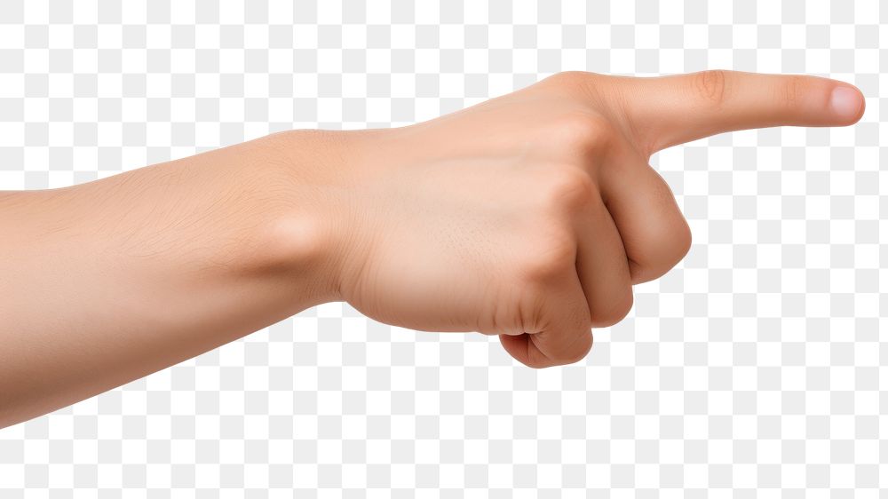 PNG Hand pointing finger white background. AI generated Image by rawpixel.