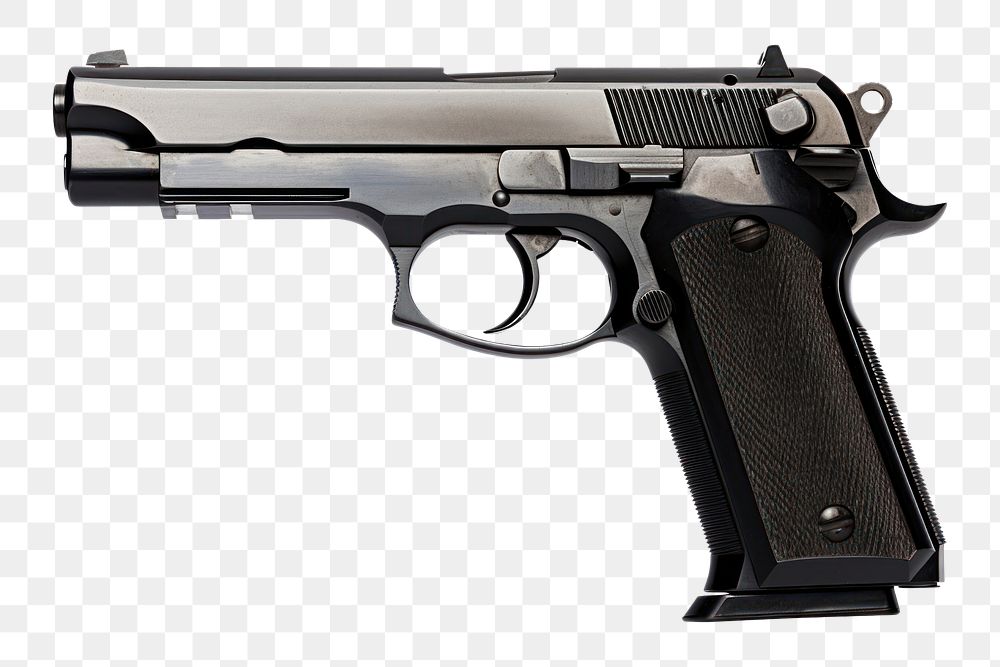 PNG Pistol handgun weapon white background. AI generated Image by rawpixel.