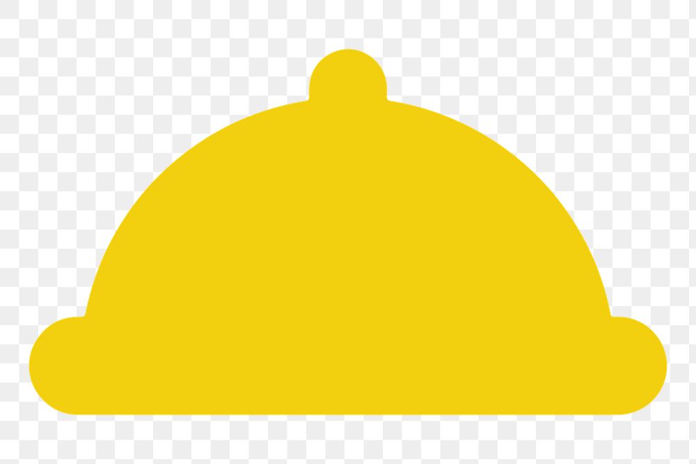 Dome food cover yellow silhouette png element, transparent background