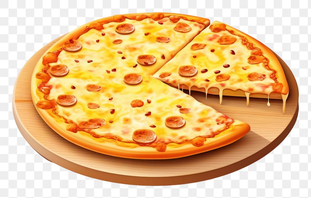 PNG  Cheese pizza food white background pepperoni. AI generated Image by rawpixel.