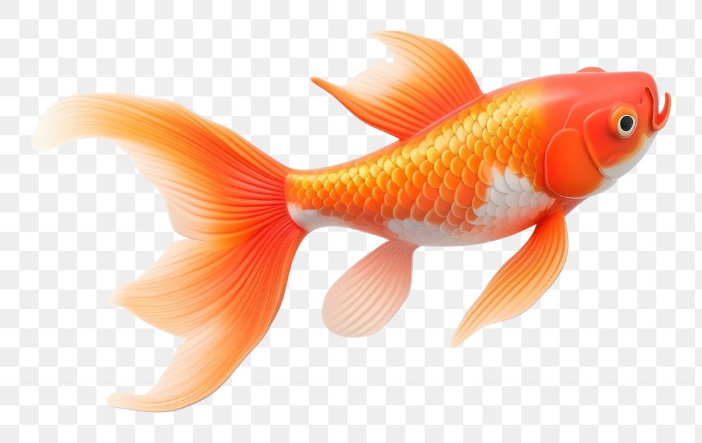 PNG Koi fish goldfish animal white background. AI generated Image by rawpixel.