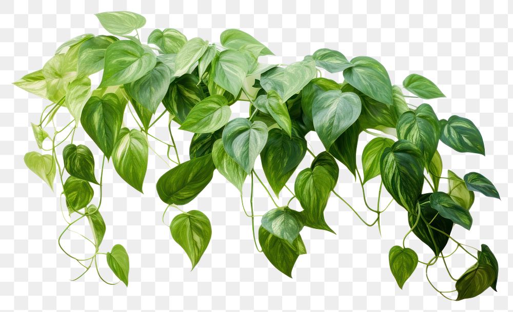 PNG  Pothos plant green leaf white background. AI generated Image by rawpixel.