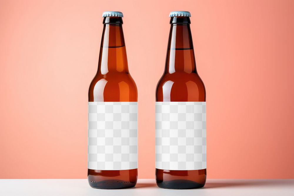 Beer bottle png mockup, transparent design