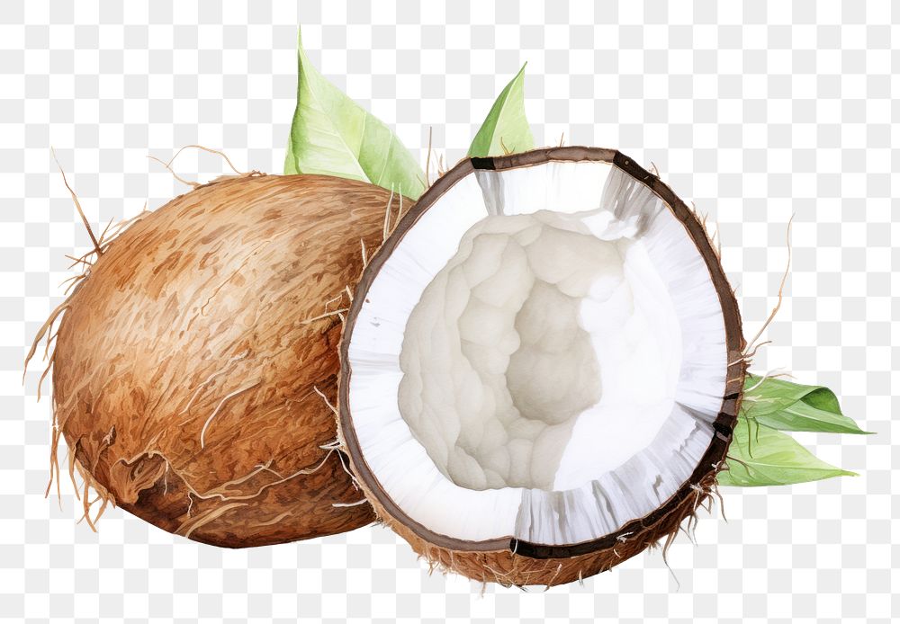 PNG Fresh young coconut fruit plant food. AI generated Image by rawpixel.