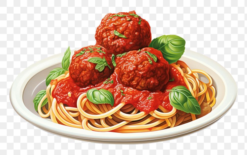 PNG Spaghetti meatball spaghetti pasta food. AI generated Image by rawpixel.