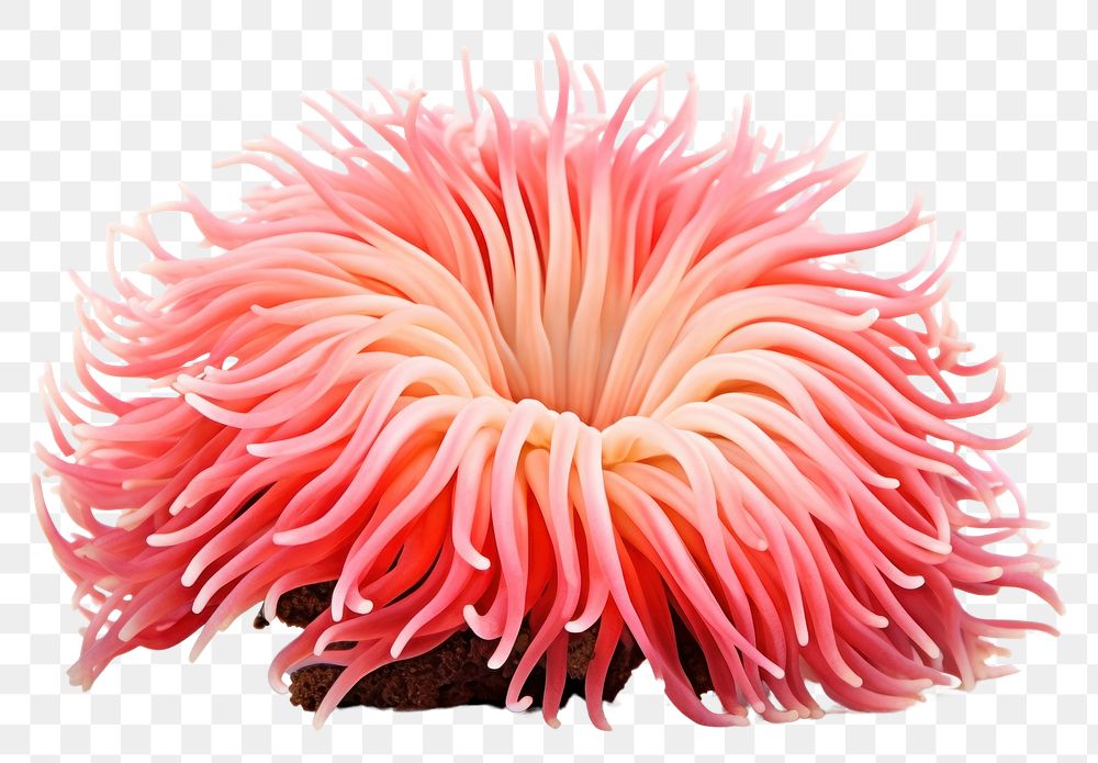 PNG Sea anemone white background invertebrate underwater. AI generated Image by rawpixel.