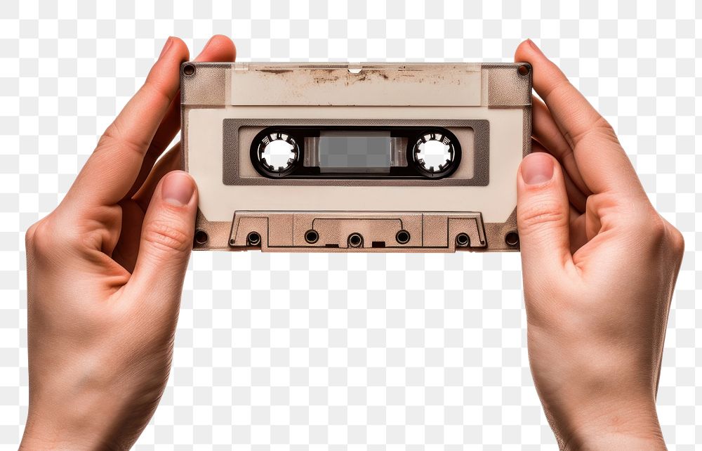 PNG Cassette Tape cassette holding hand. AI generated Image by rawpixel.