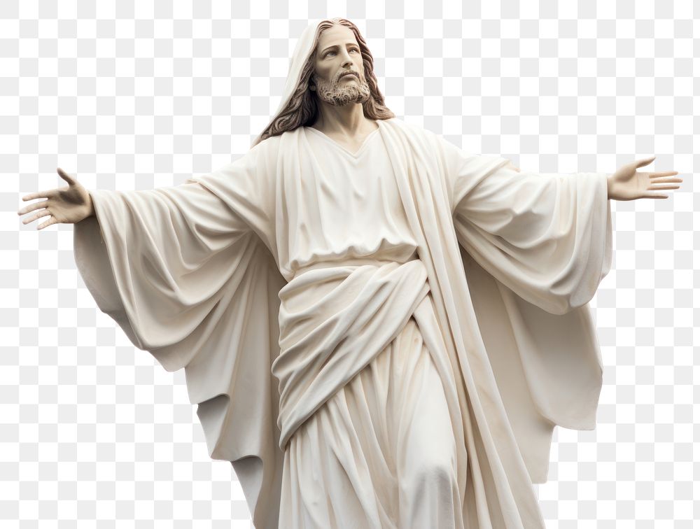 PNG Statue Jesus Christ sculpture white white background. AI generated Image by rawpixel.