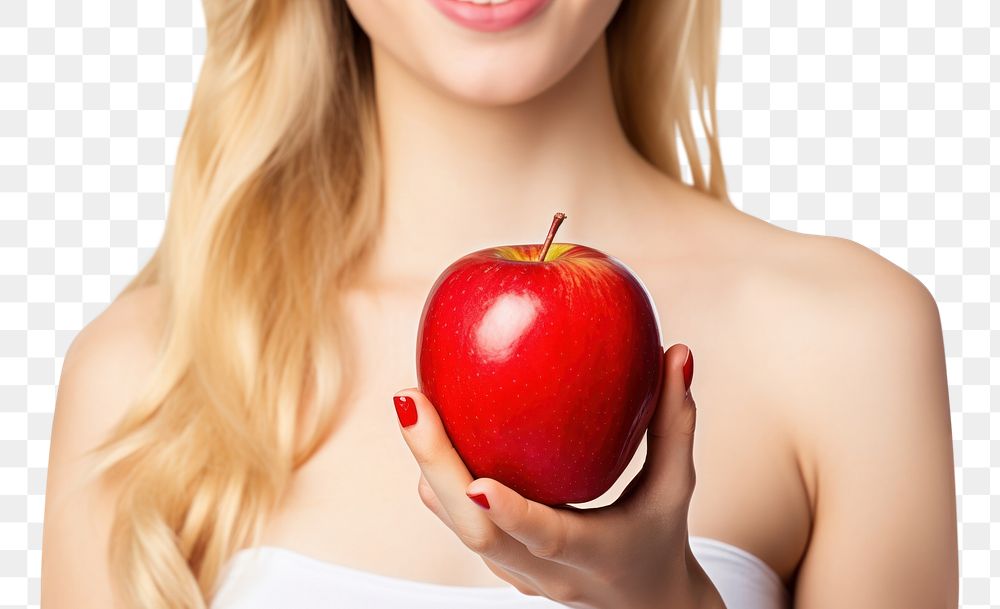 PNG Eating apple holding fruit. AI generated Image by rawpixel.