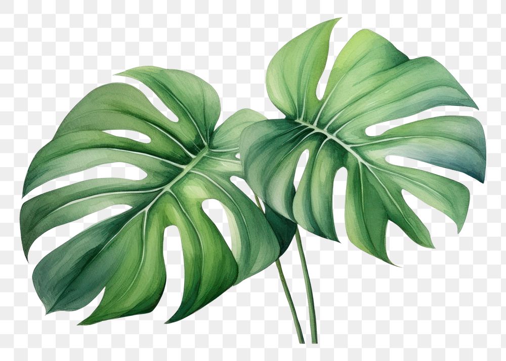 PNG  Monstera plant leaf white background. AI generated Image by rawpixel.