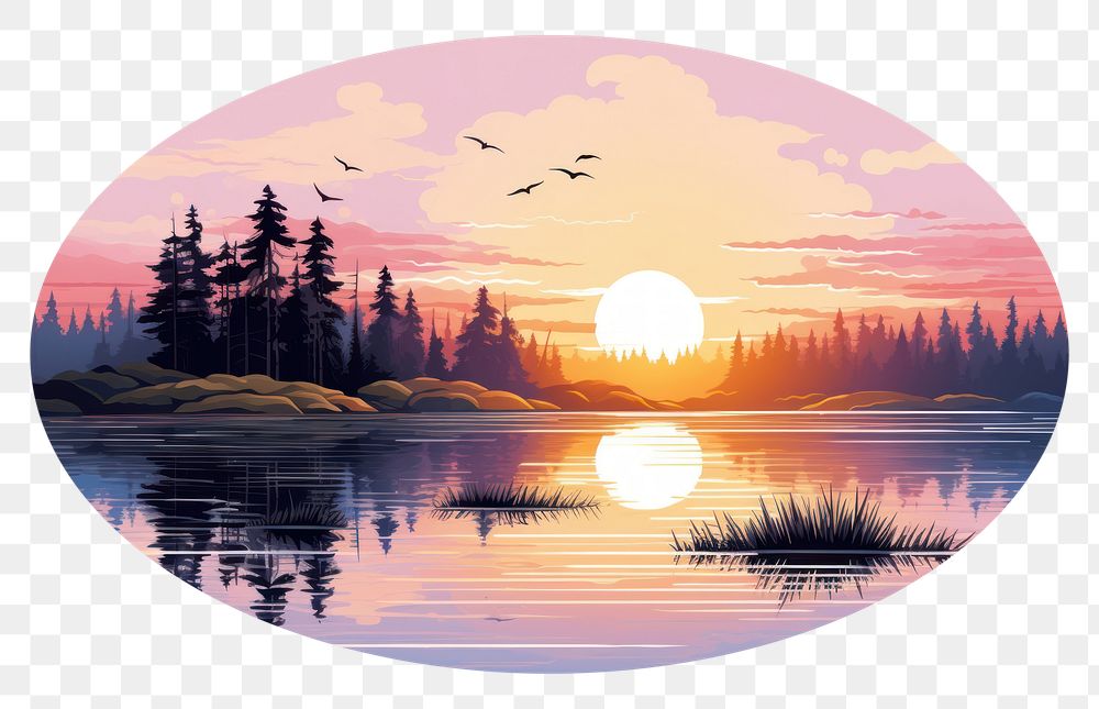 PNG Lake landscape outdoors sunrise. AI generated Image by rawpixel.