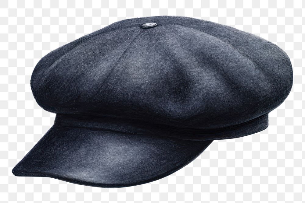 PNG  Beret hat black white background headwear. AI generated Image by rawpixel.