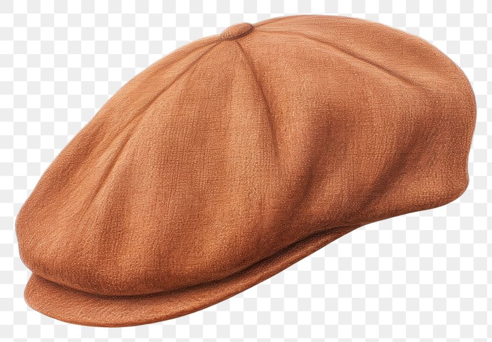 PNG  Beret hat brown white background simplicity. AI generated Image by rawpixel.
