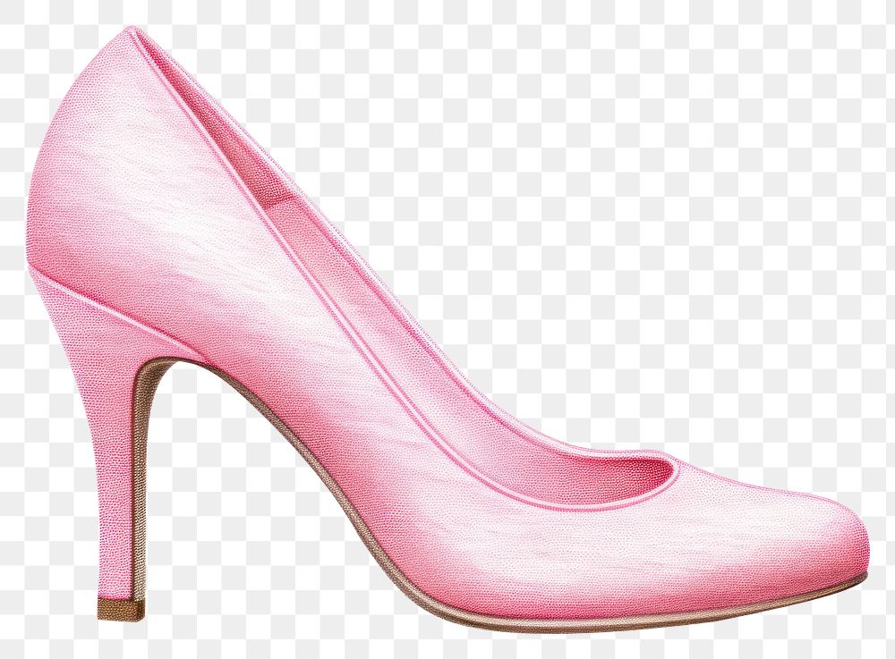 PNG  Chunky heel shoe footwear pink white background. AI generated Image by rawpixel.