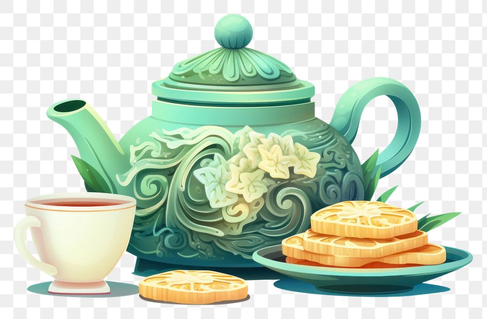 PNG Teapot food cake cup. AI generated Image by rawpixel.