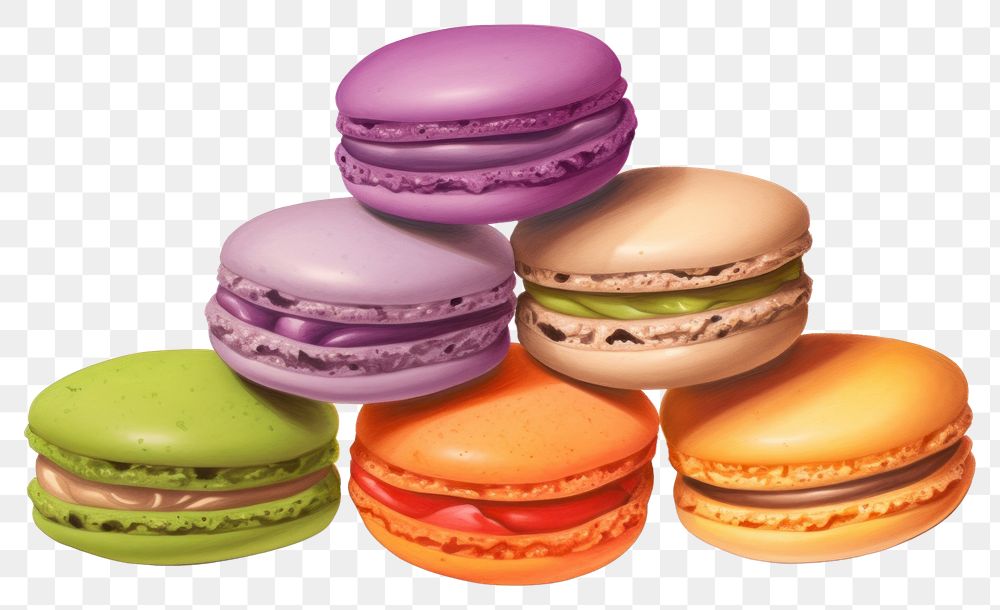 PNG  Macarons macarons food white background. AI generated Image by rawpixel.