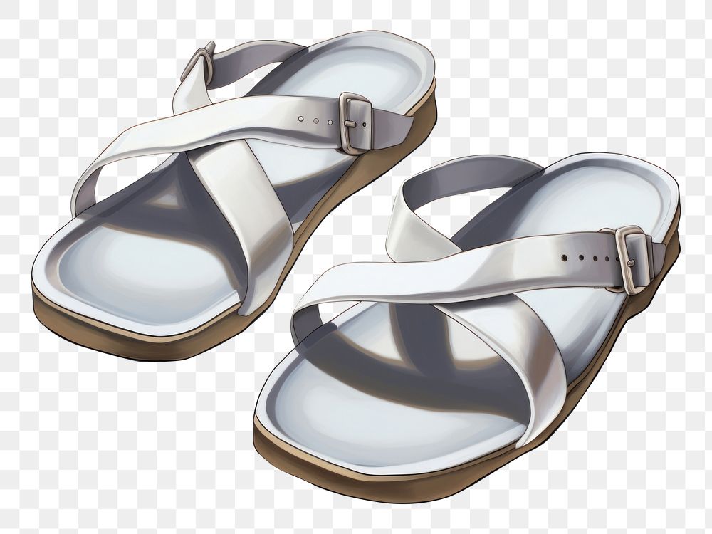 PNG  Sandals footwear white flip-flops. AI generated Image by rawpixel.