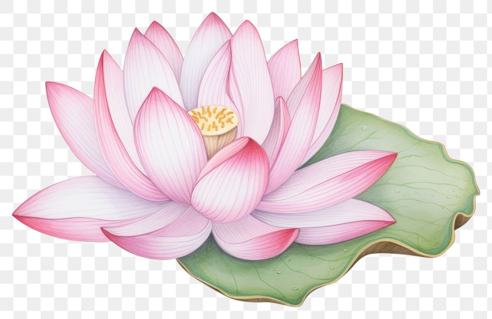 PNG  Lotus flower petal plant lily. AI generated Image by rawpixel.