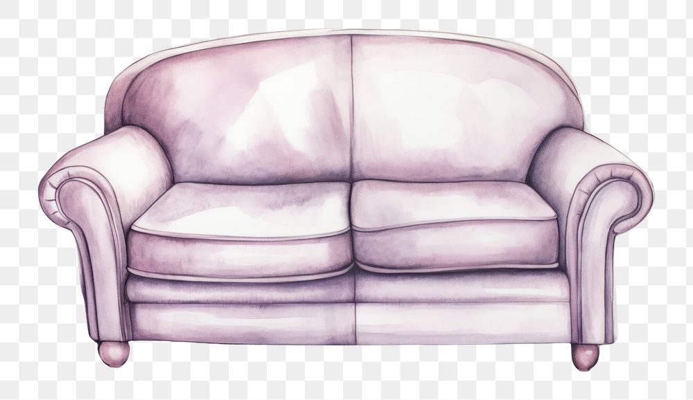 PNG  Sofa vintage drawing furniture armchair. AI generated Image by rawpixel.