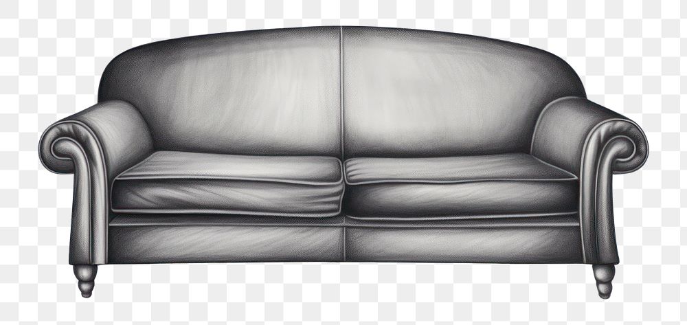 PNG  Sofa vintage furniture drawing chair. AI generated Image by rawpixel.