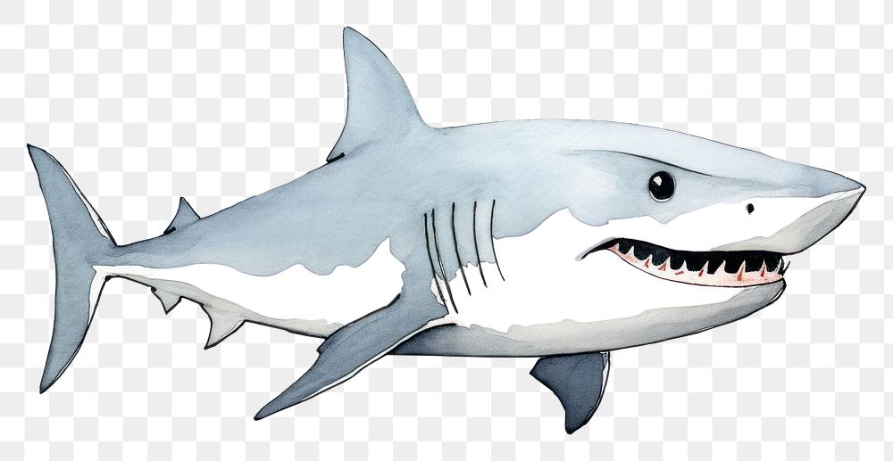 PNG Shark cartoon animal sketch. AI generated Image by rawpixel.