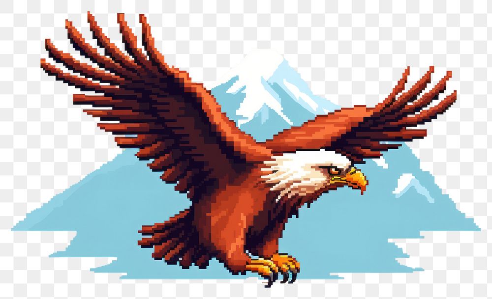 PNG Cute eagle flying bird art. AI generated Image by rawpixel.