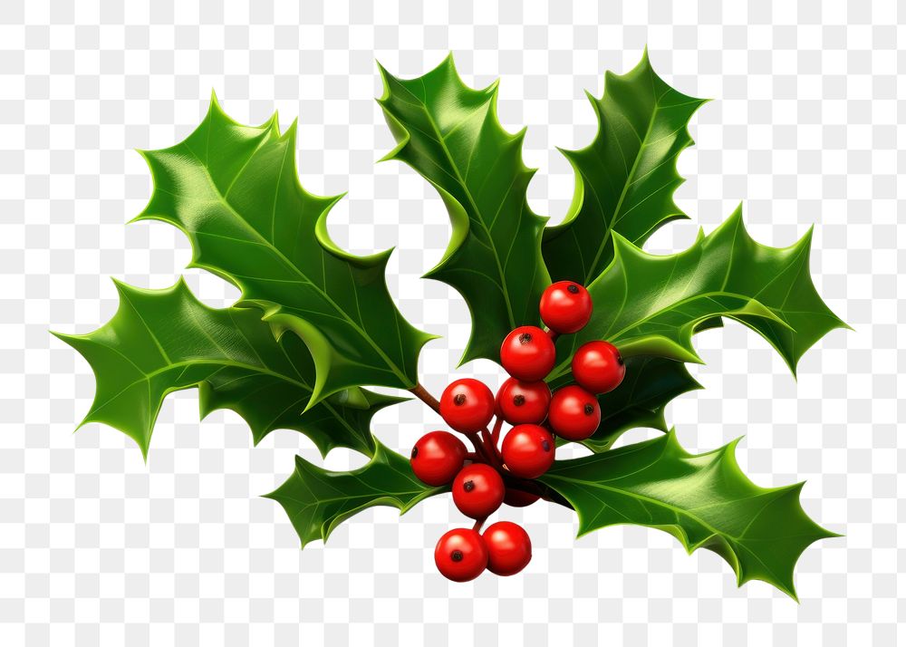 PNG Christmas holly plant leaf tree. 
