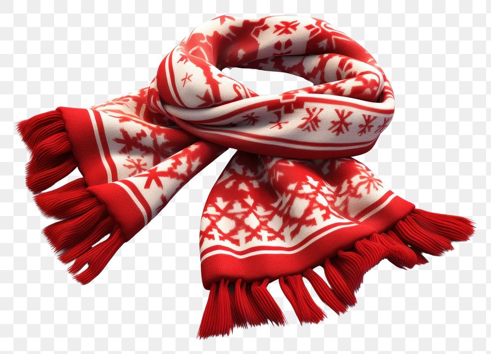 PNG Christmas scarf white background celebration snowflake