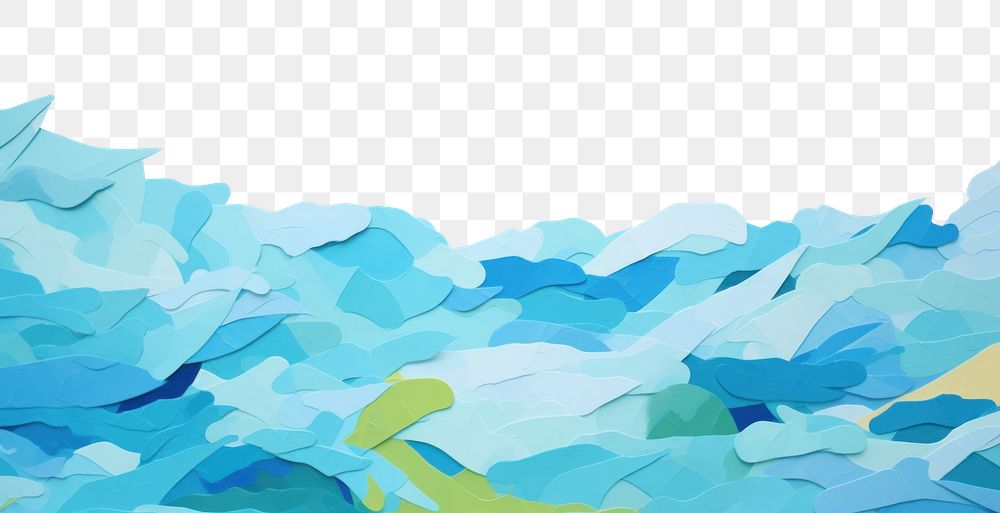 PNG blue ocean art border painting. AI generated Image by rawpixel.