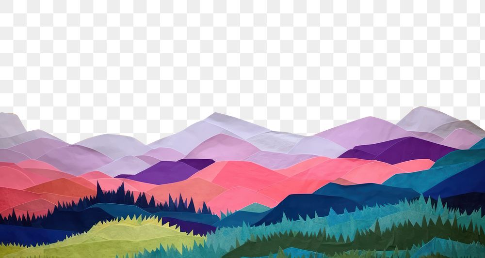 PNG mountain landscapr art border outdoors. AI generated Image by rawpixel.