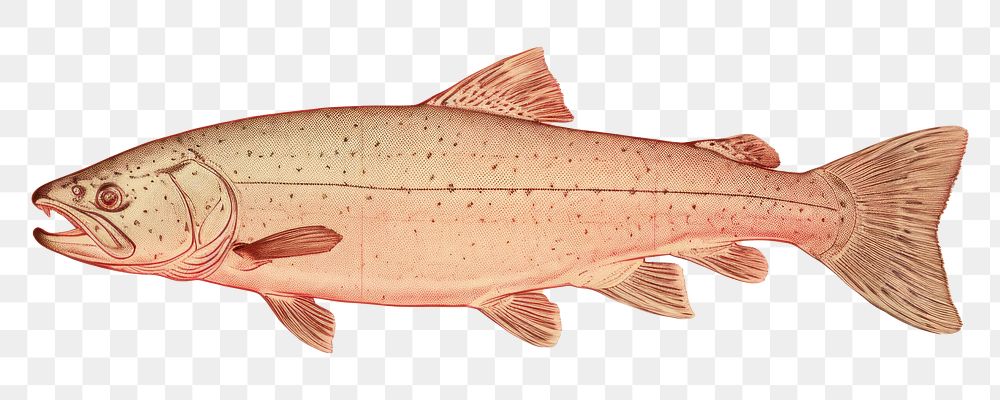 PNG Salmon drawing animal trout. AI generated Image by rawpixel.