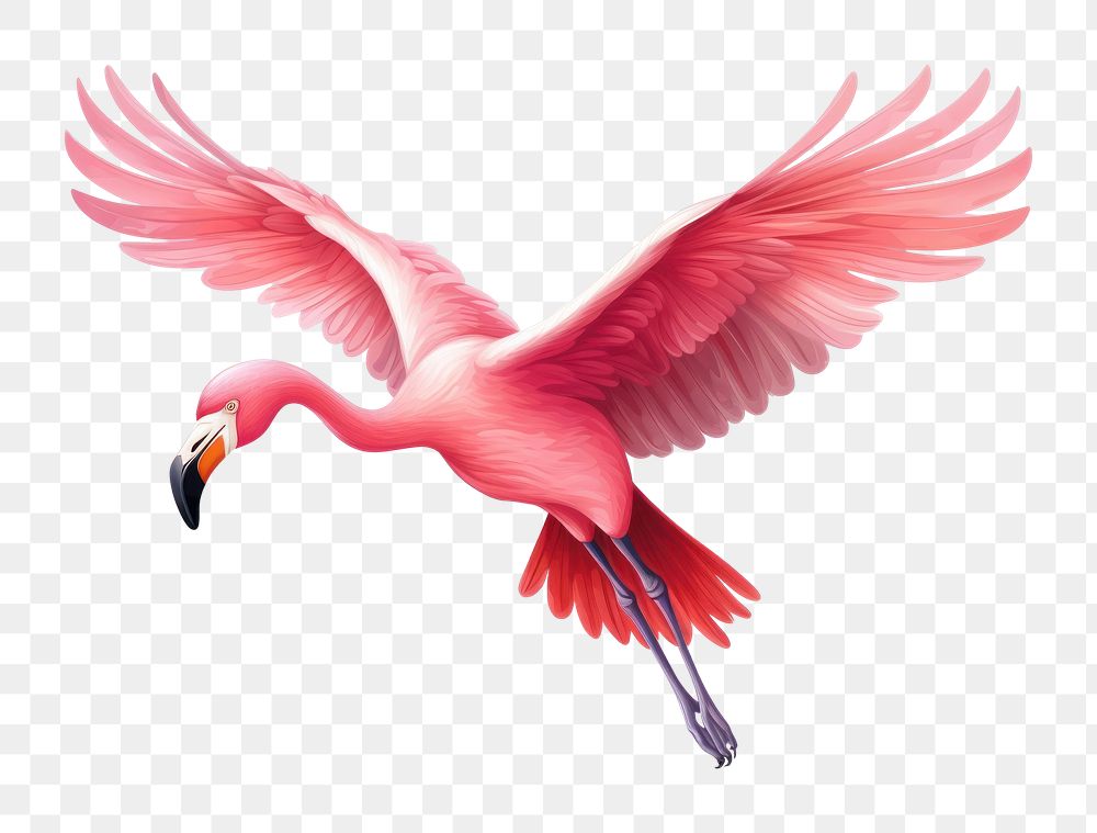 PNG Flamingo flamingo flying bird. AI generated Image by rawpixel.