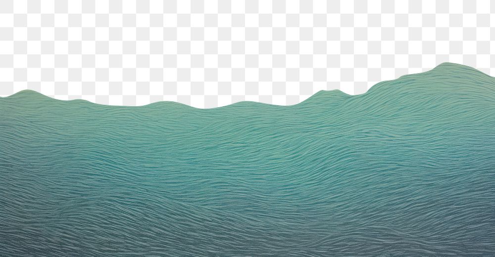 PNG blue ocean art border painting. 
