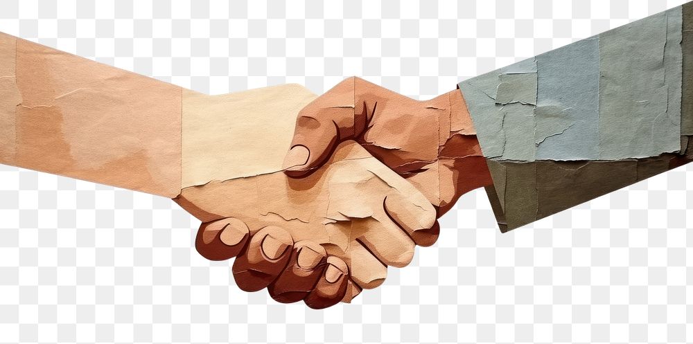 PNG  Shaking hand handshake togetherness creativity. AI generated Image by rawpixel.
