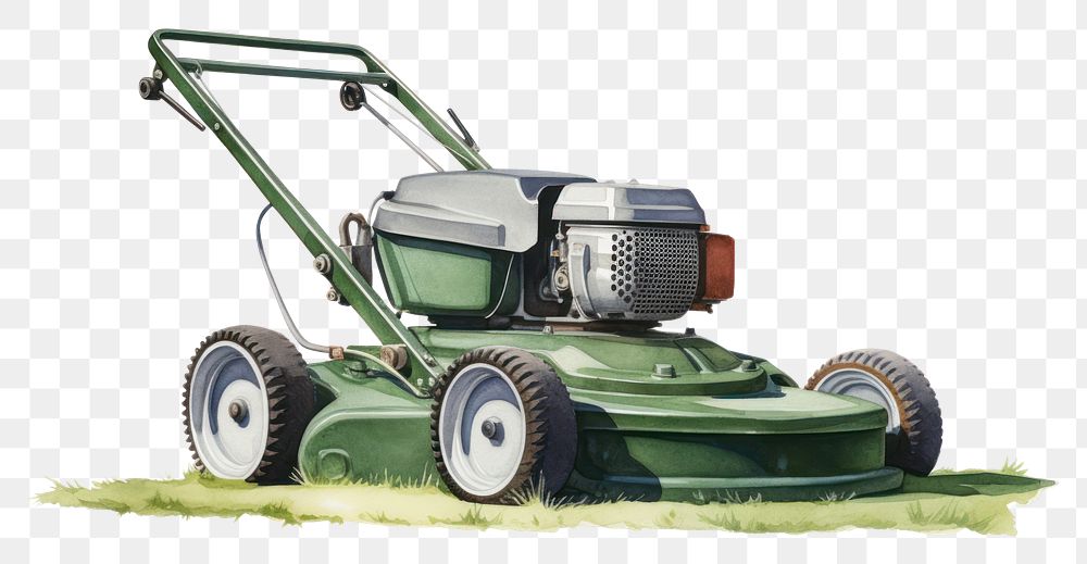 PNG Lawn mower plant grass white background. AI generated Image by rawpixel.