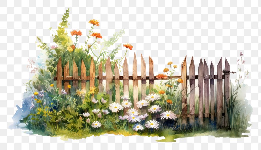 PNG A garden fence outdoors nature white background