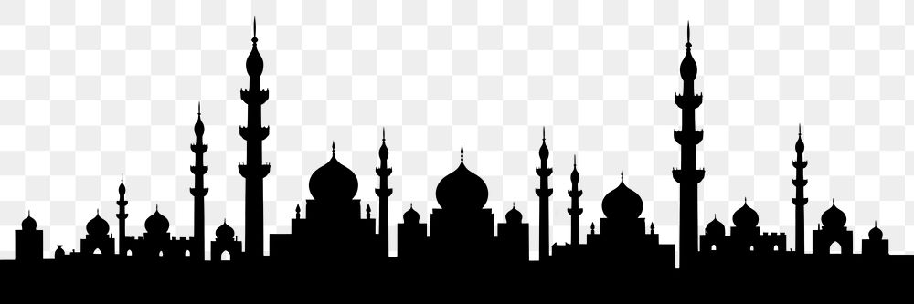 PNG Arab city architecture silhouette building. AI generated Image by rawpixel.
