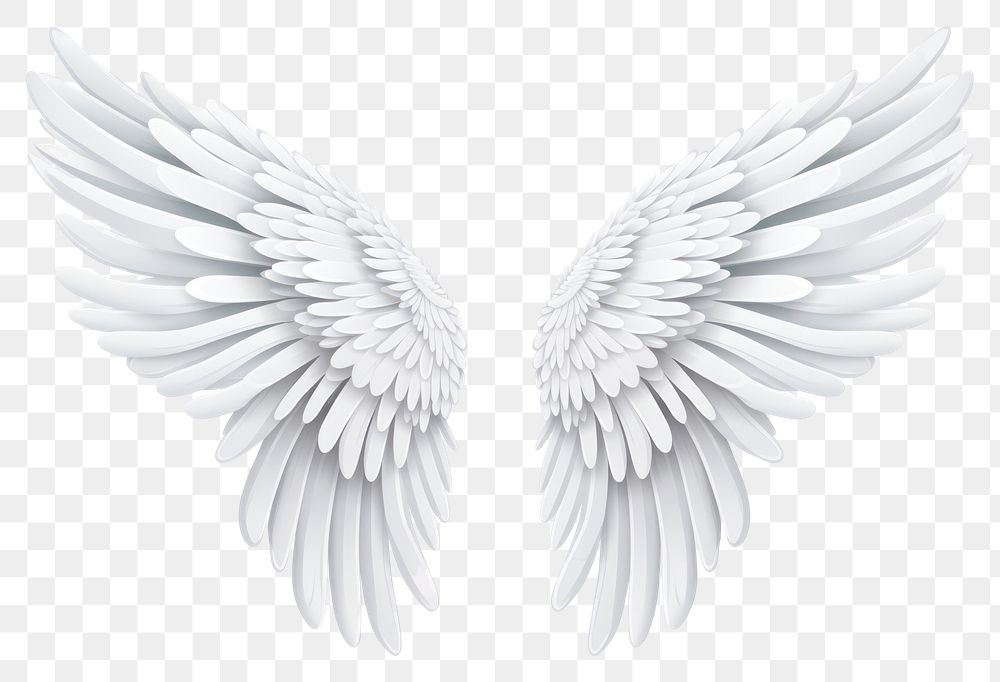 PNG Angel wing white bird white background. AI generated Image by rawpixel.
