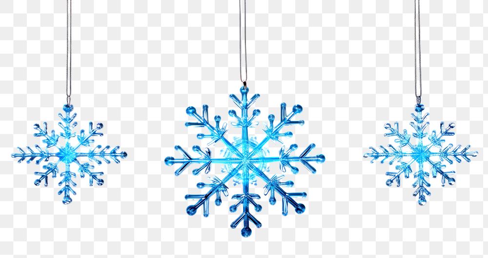PNG  Christmas blue snowflake hanging white celebration. AI generated Image by rawpixel.