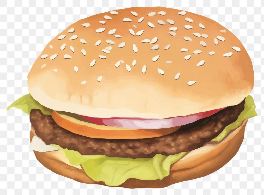 PNG  Hamburger food white background vegetable. AI generated Image by rawpixel.