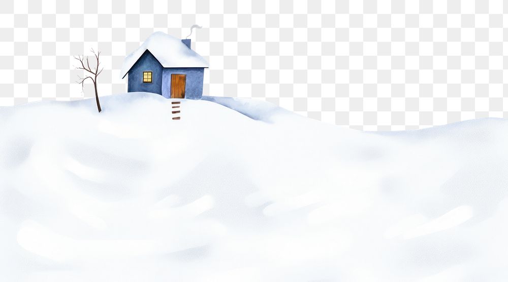 PNG House snow border. AI generated Image by rawpixel.