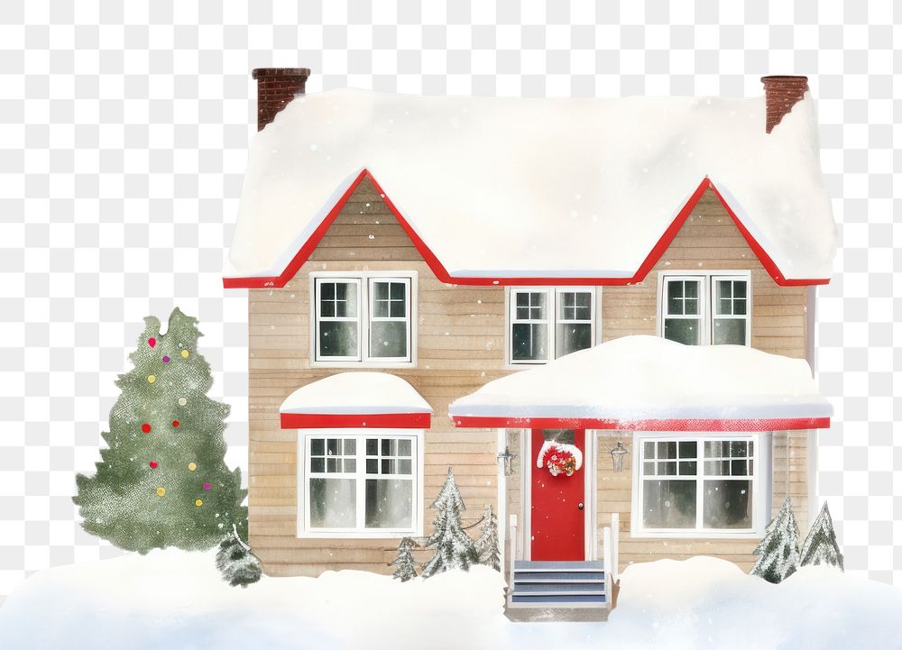 PNG House architecture christmas building. AI generated Image by rawpixel.