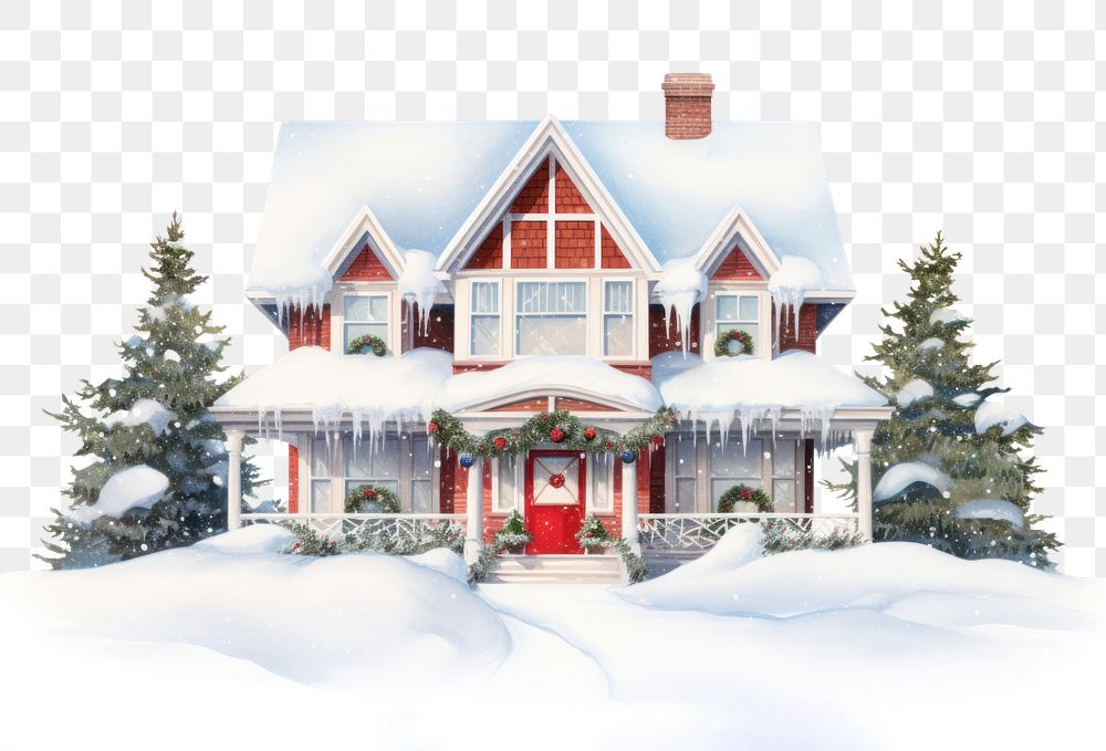 PNG Christmas house architecture building. AI generated Image by rawpixel.