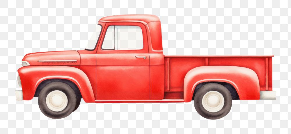 PNG Red pickup truck vehicle car white background. AI generated Image by rawpixel.